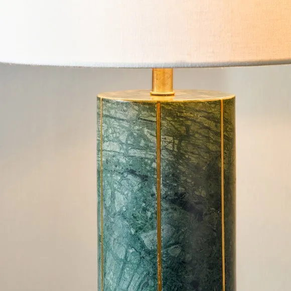 Venetia Green Marble and Gold Tall Table Lamp 2