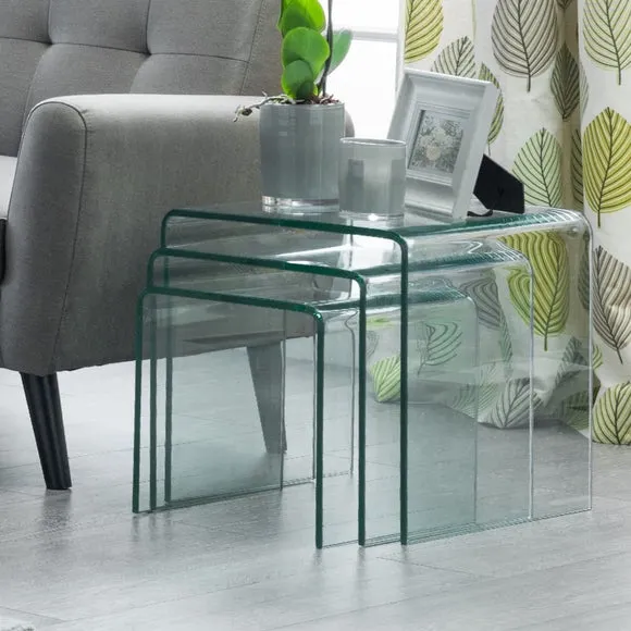Amalfi Bent Glass Nest Of Tables