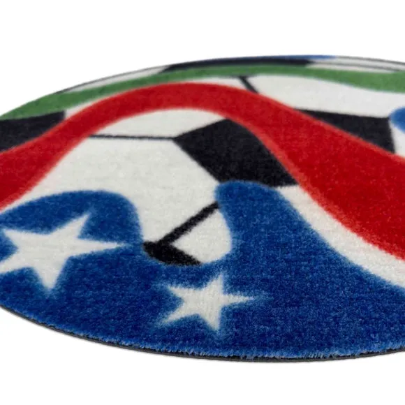 Marvel Printed Colourful Football Washable Rug 3