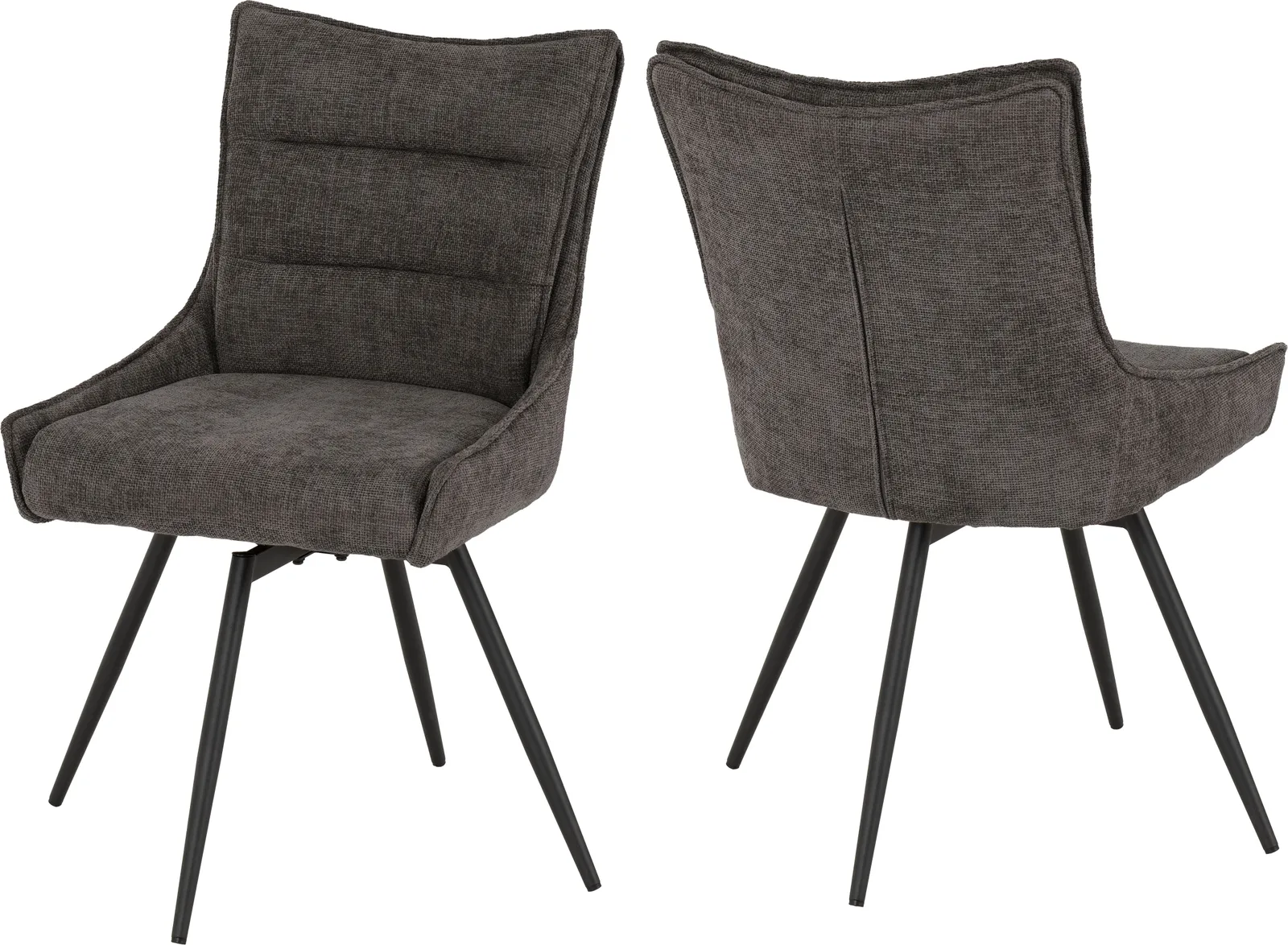 Seconique Lewis Swivel Dining Chair in Dark Grey 2