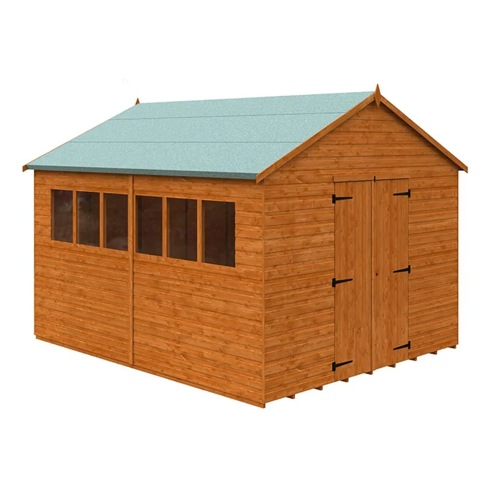 Buttercup Farm 12 x 10 Feet Xl Workshop 12mm Shed - L355 x W295 x H268.5 cm in Burnt Orange