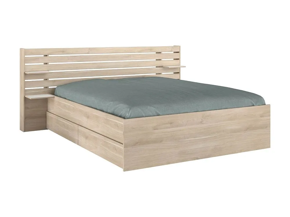 Vente-unique 160 X 200 Cm Bed With Storage - Colour : Natural + Bed Base - TENALIA in Light Oak 5
