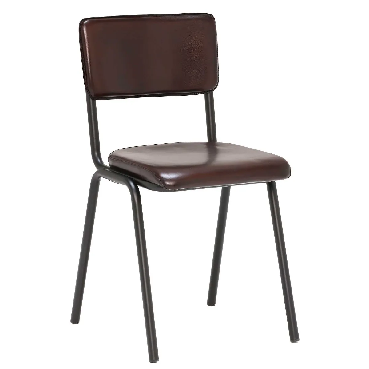 Pure Furniture Twyford Dining Chair, Brown Leather | Barker & Stonehouse 3