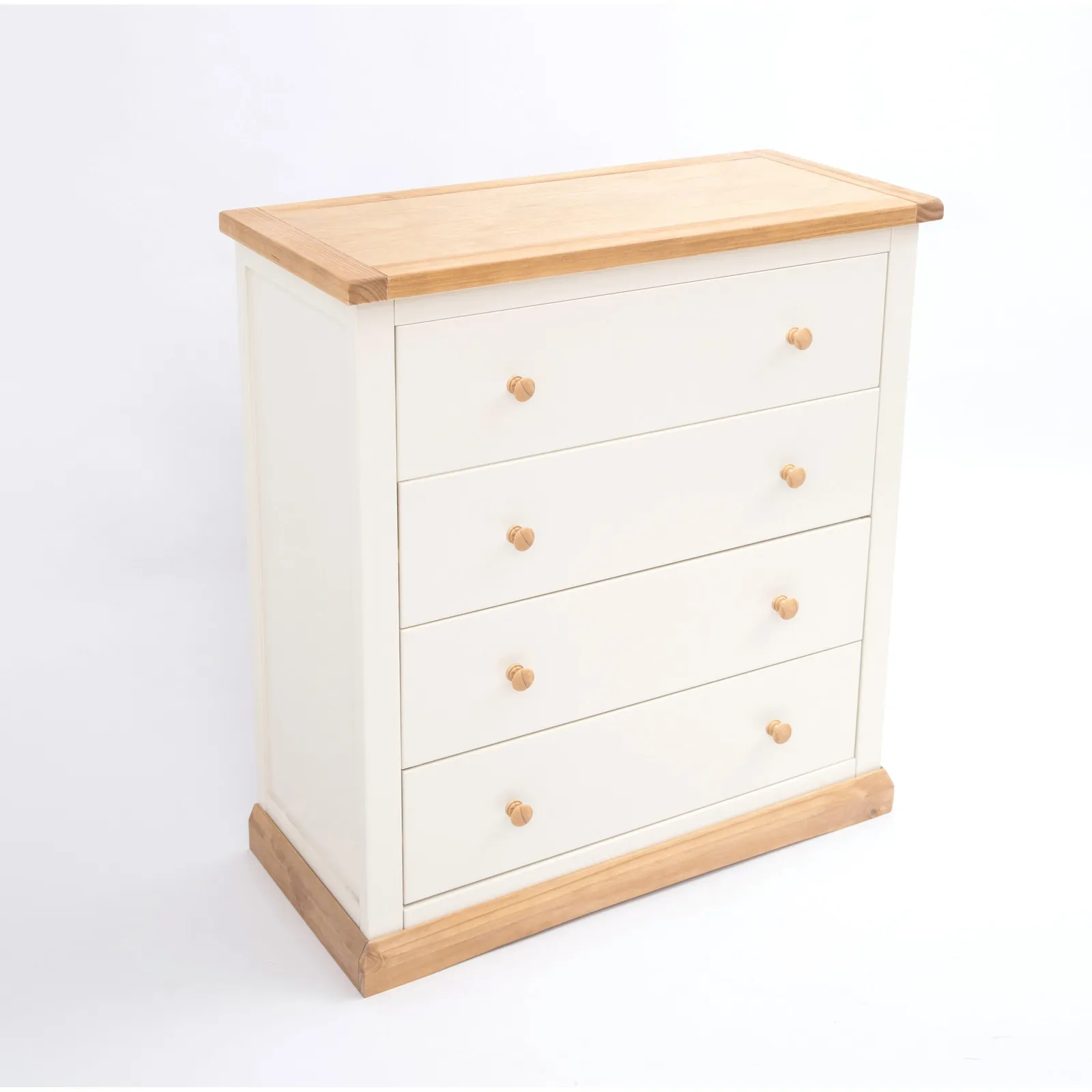 Cabinet Bits Trevi 4 Drawer Chest of Drawers Wood Knob in Off-White 3