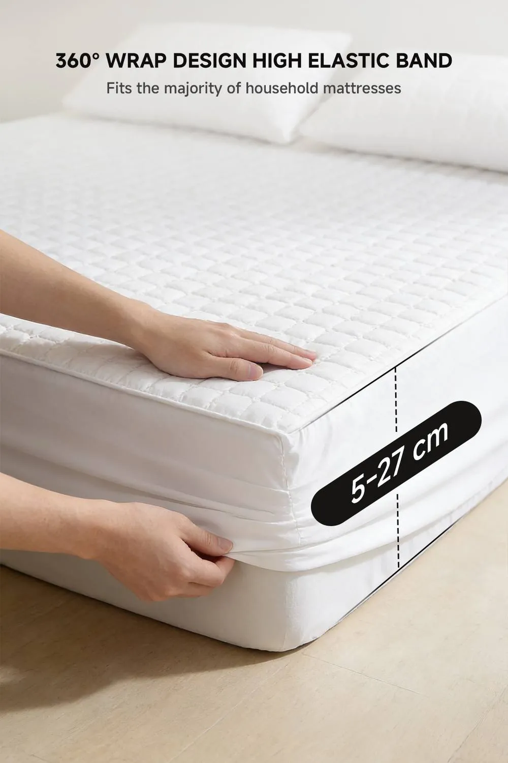 White Quilted Deep Fit Fitted Sheet