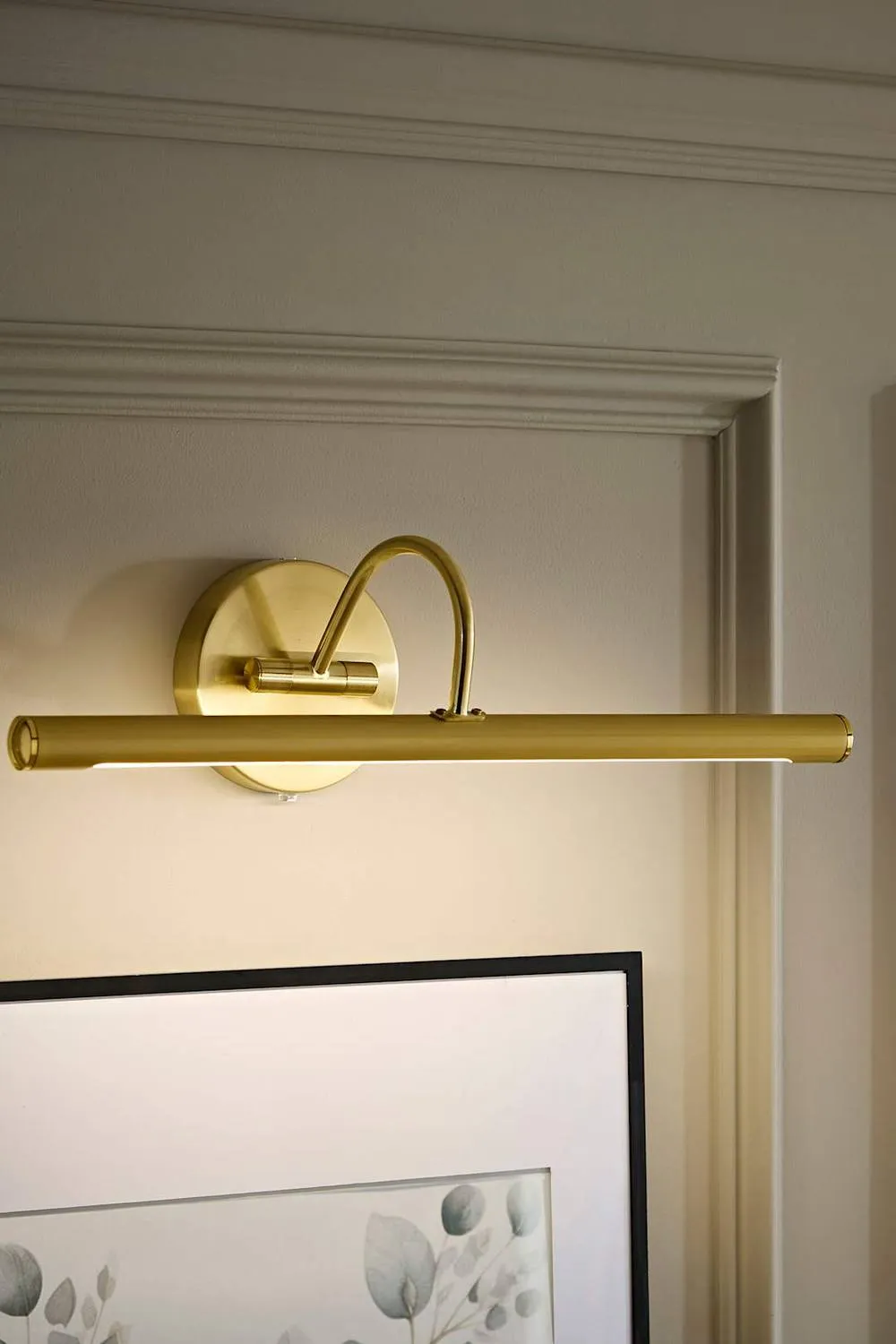 ValueLights Elton Pair of Rechargeable Integrated LED Picture Wall Lights in Gold 1