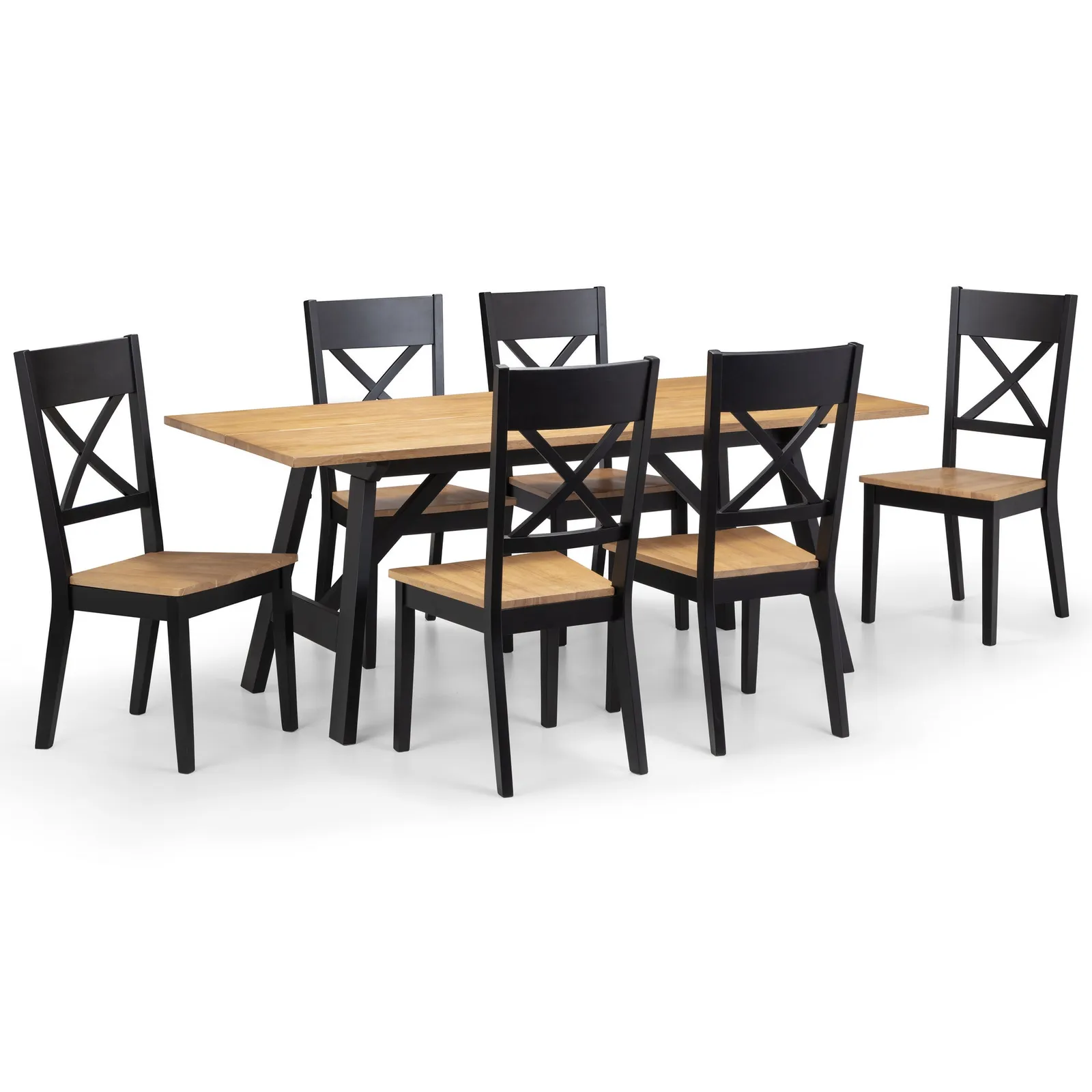 Hockley Dining Table with 6 Chairs Black