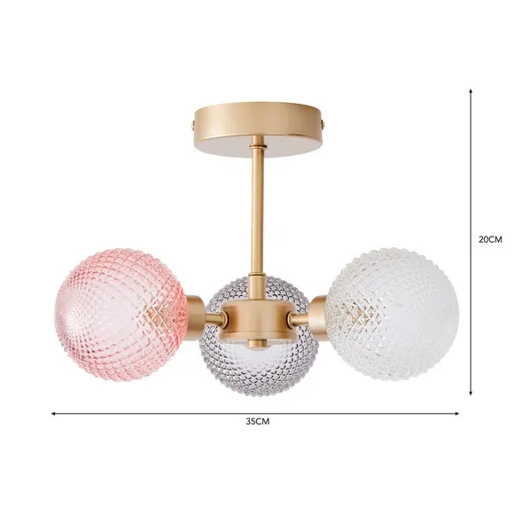 Elodie 3 Light Semi Flush Ceiling Light 6