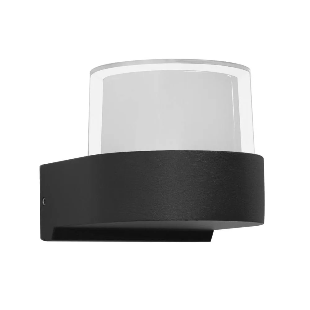 Netlighting Marti Round Outdoor Modern Wall Lamp Black 3000K Warm White IP54