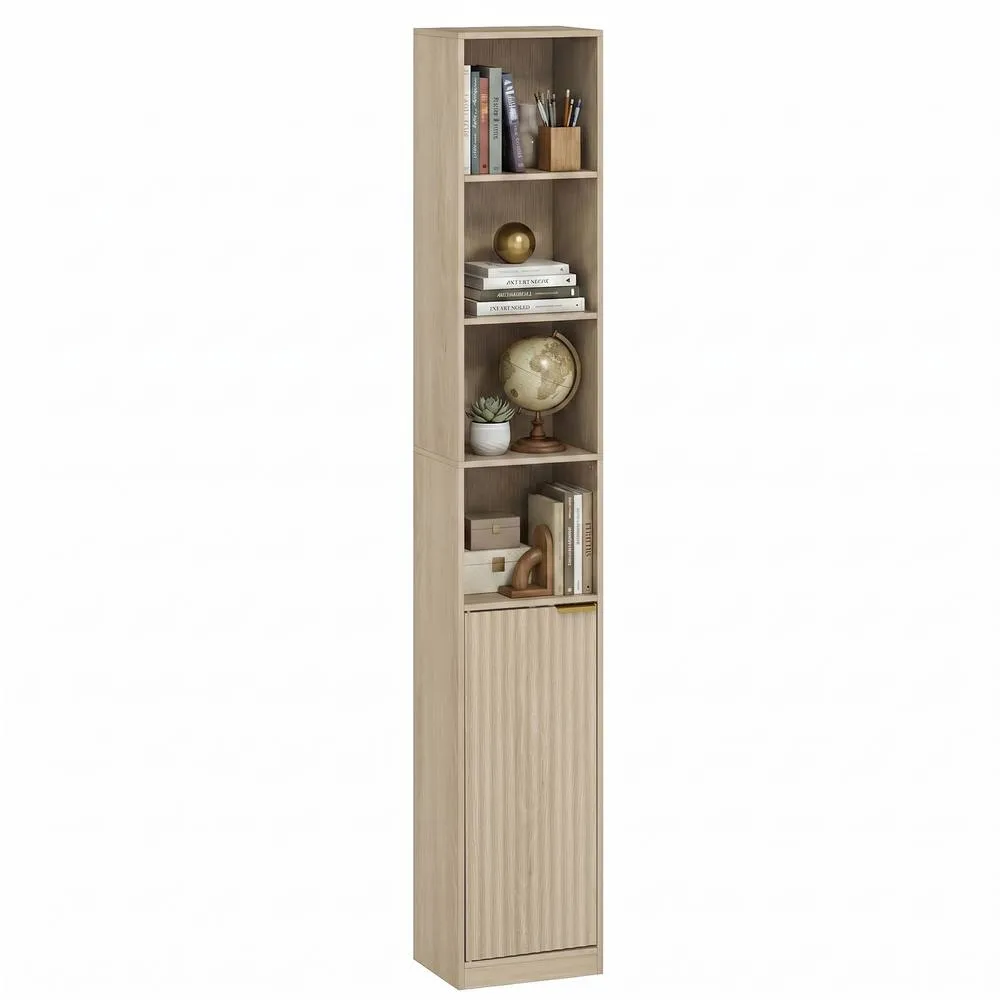 HOMCOM Bookcase Adjustable Shelf 6-Tier in Natural 2