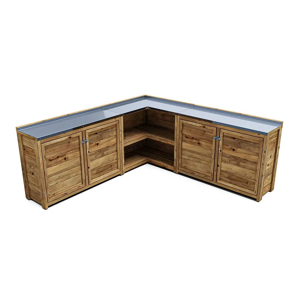 Dunster House Garden Kitchen Double, W2m x D2m / W7' x D7' in Brown