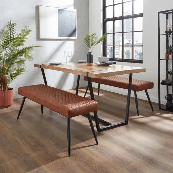 Montreal 2 Seater Dining Bench, Faux Leather, 135cm