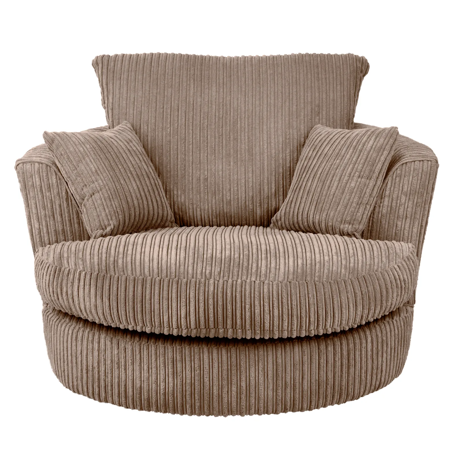 Blake Jumbo Cord Swivel Chair Brown
