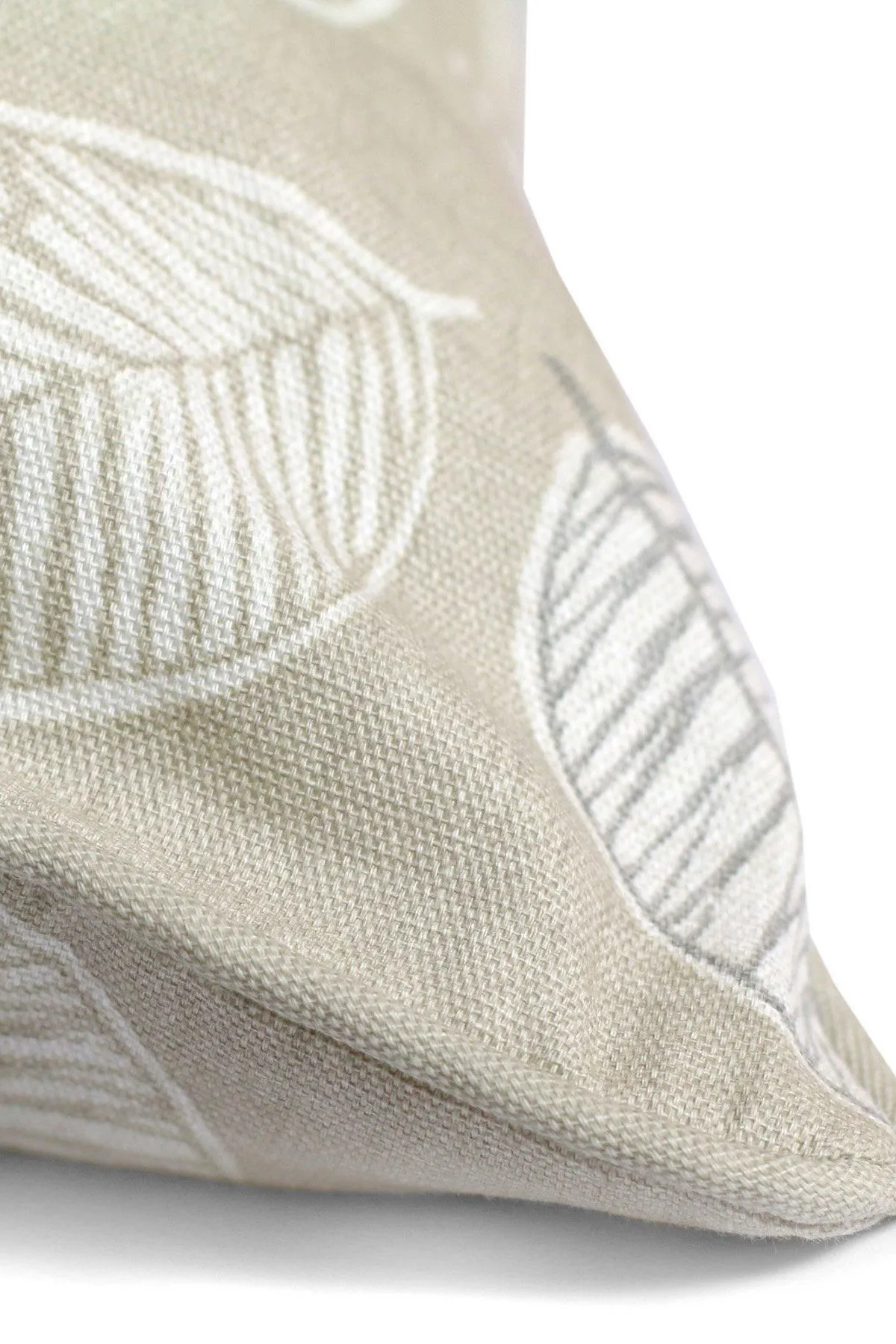 Fusion 'Delft' Hand Drawn Leaf Print Filled 100% Cotton Cushion in Natural 3