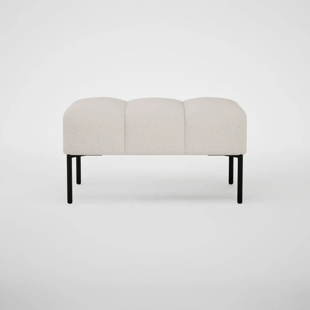 Heal's Quadro Ottoman Siena Cotton Natural Black Feet 2