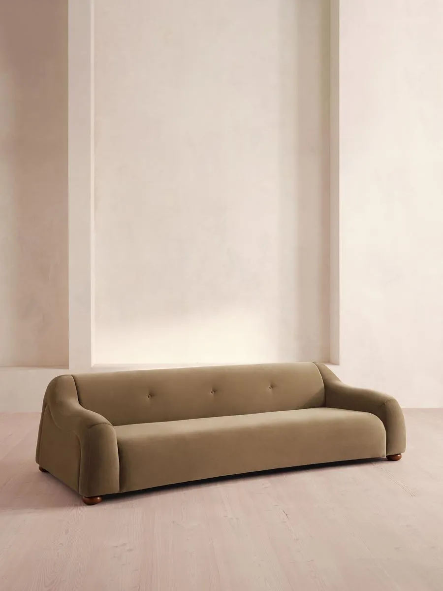 Liana Four Seater Sofa, Velvet, Truffle