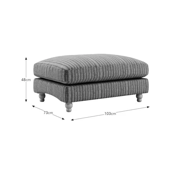Martha Chunky Chenille Stripe Footstool 6