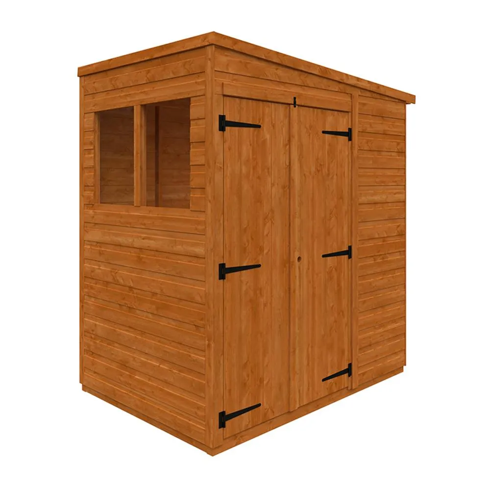 Buttercup Farm 4x6 Flex Pent Double Door 12mm Flex - L123.8 x W175 x H203 cm in Burnt Orange