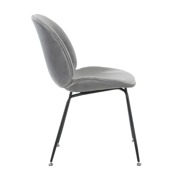 Fusion Living Luxurious Velvet Dining Chair with Black Metal Legs 4