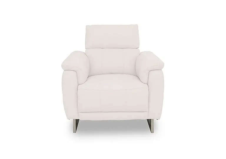 Moet Leather Power Recliner Chair with Telescopic Headrest - Cotton