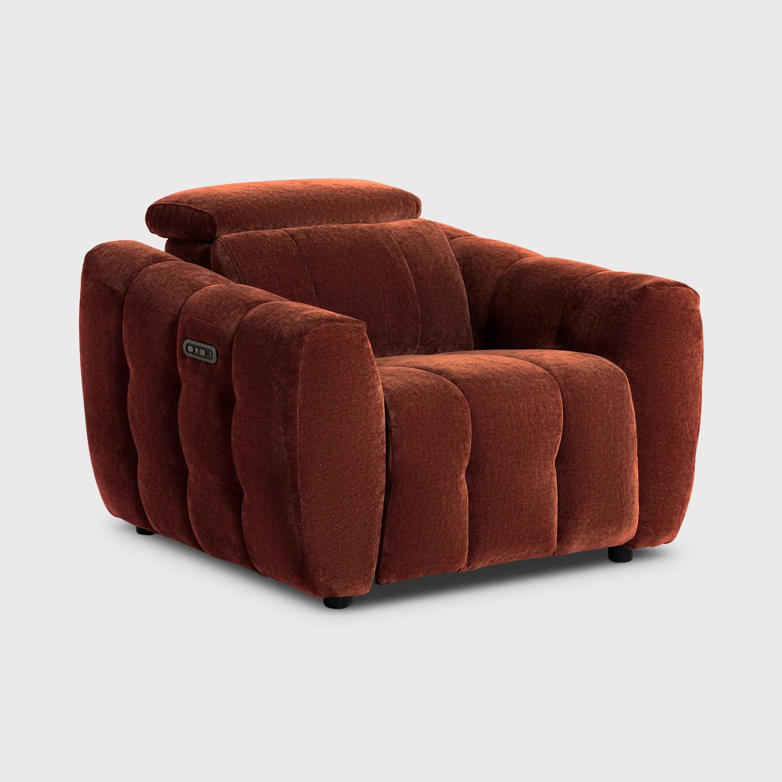 Montgomery Power Recliner Chair & Headrest, Red Fabric | Barker & Stonehouse 1