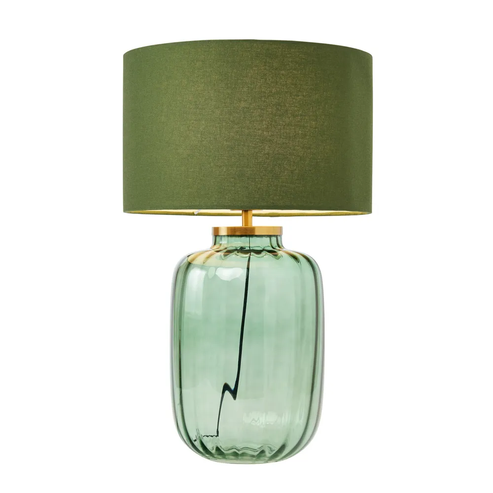 Celeste Optic Glass Table Lamp, Green