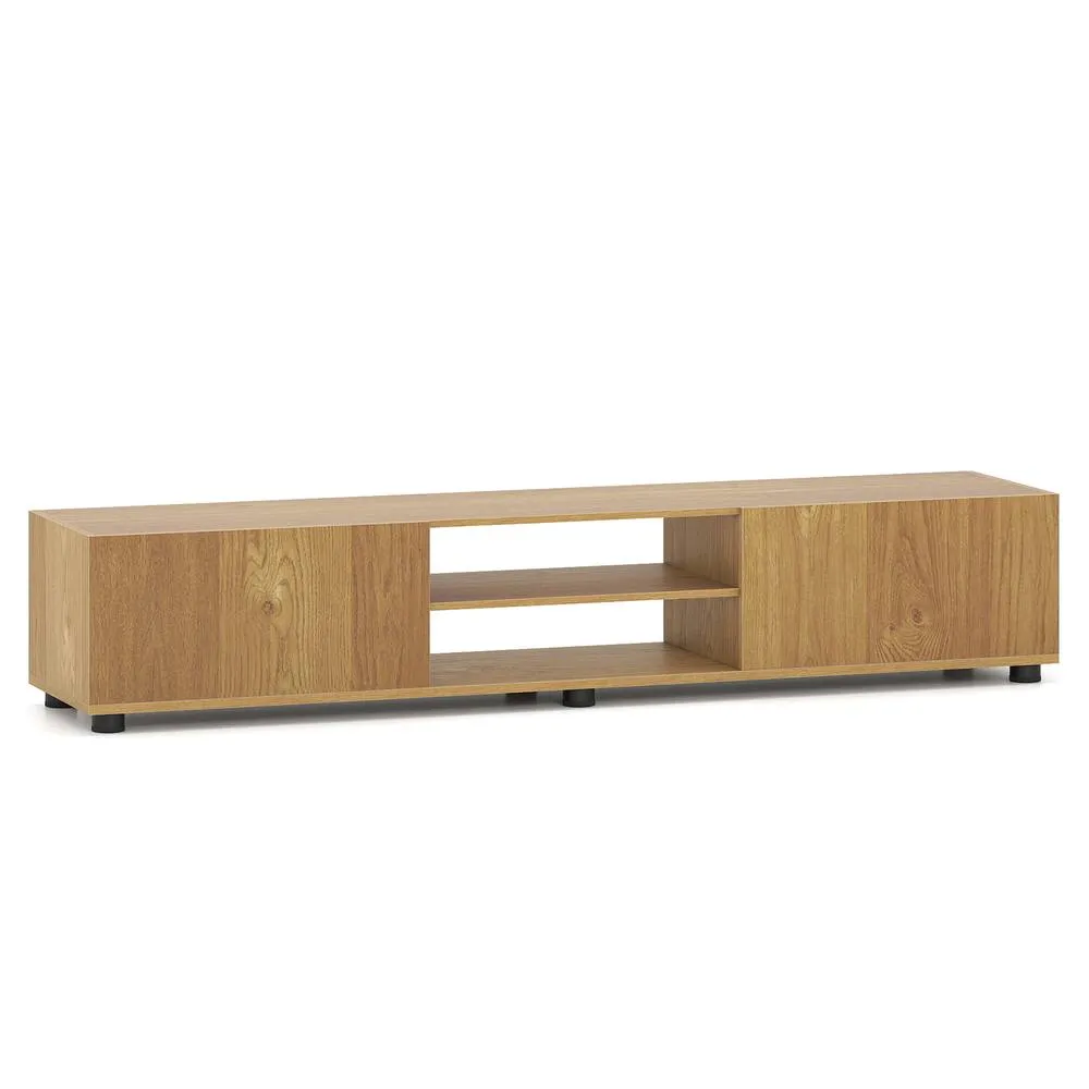 Costway TV Stand for TVs up to 70 Inch Brown/Natural/White in Natural