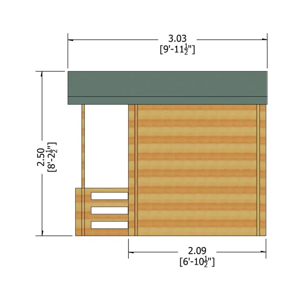 Shires Maulden 19 mm Log Cabin 7 x 7 Feet + Verandah in Brown 4