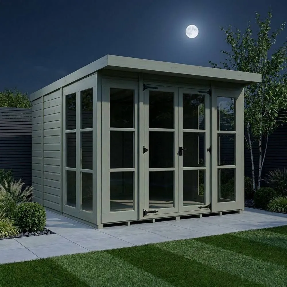 Buttercup Farm 8ft x 9ft Georgian Pent Summer House - Pressure Treated Timber in Brown 3