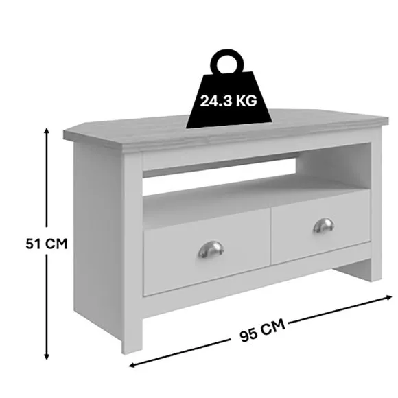 Return - Lancaster Corner TV Stand for TV's up to 42", Cream 5