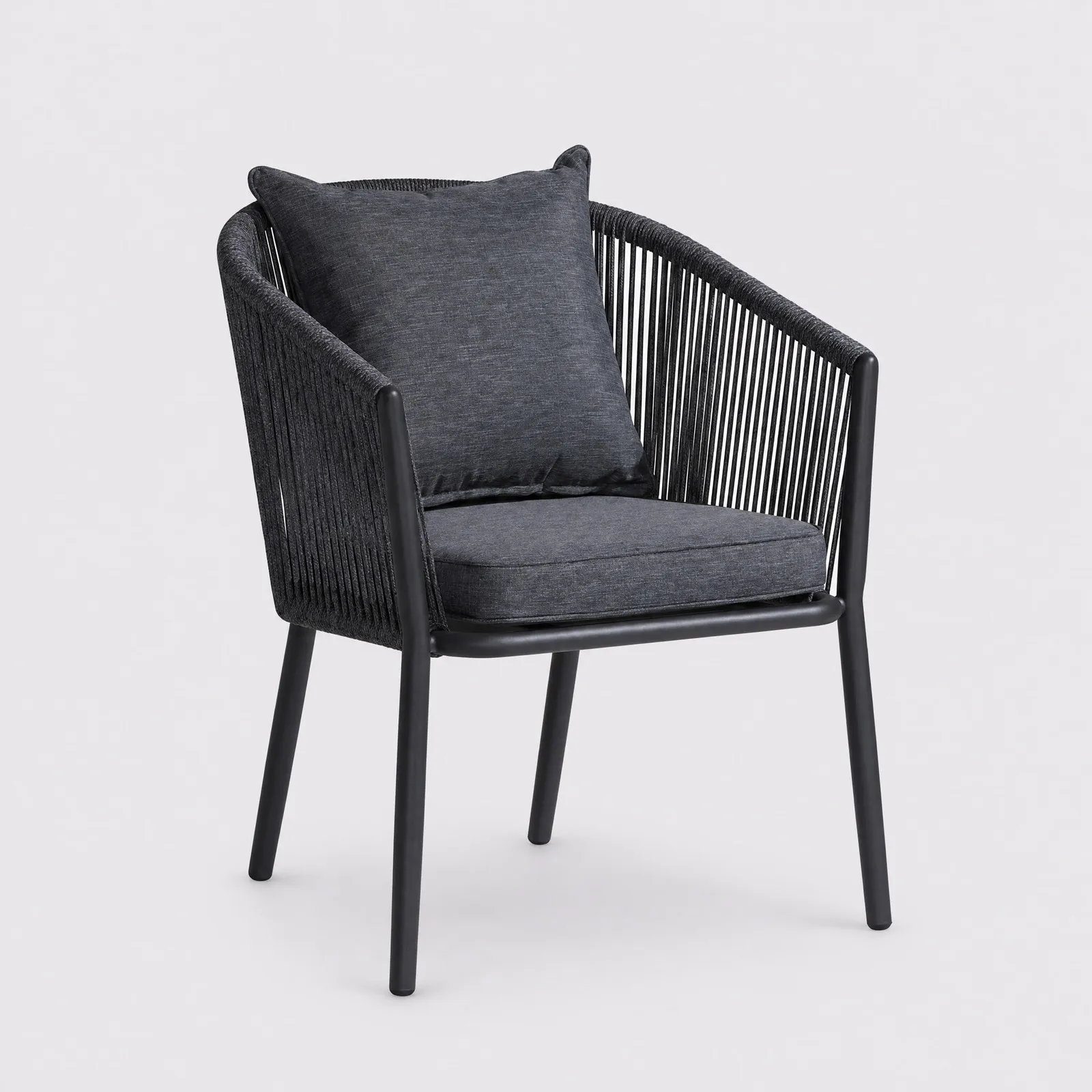 Alvor Dining Chair, Rope, Grey | Barker & Stonehouse