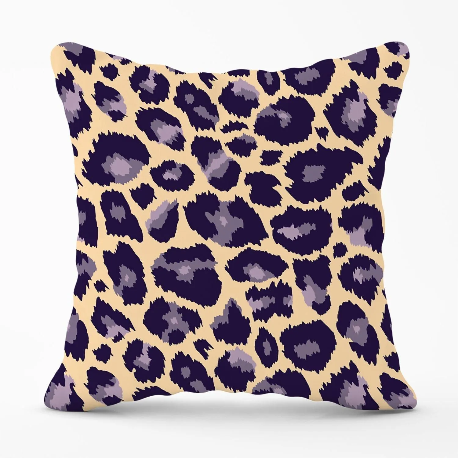 Warren Reed - Designer Leopard Print Outdoor Cushion in Purple