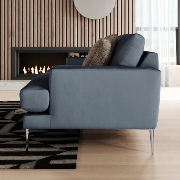 Lawson Matte Plush Velvet 3 Seater Sofa 2