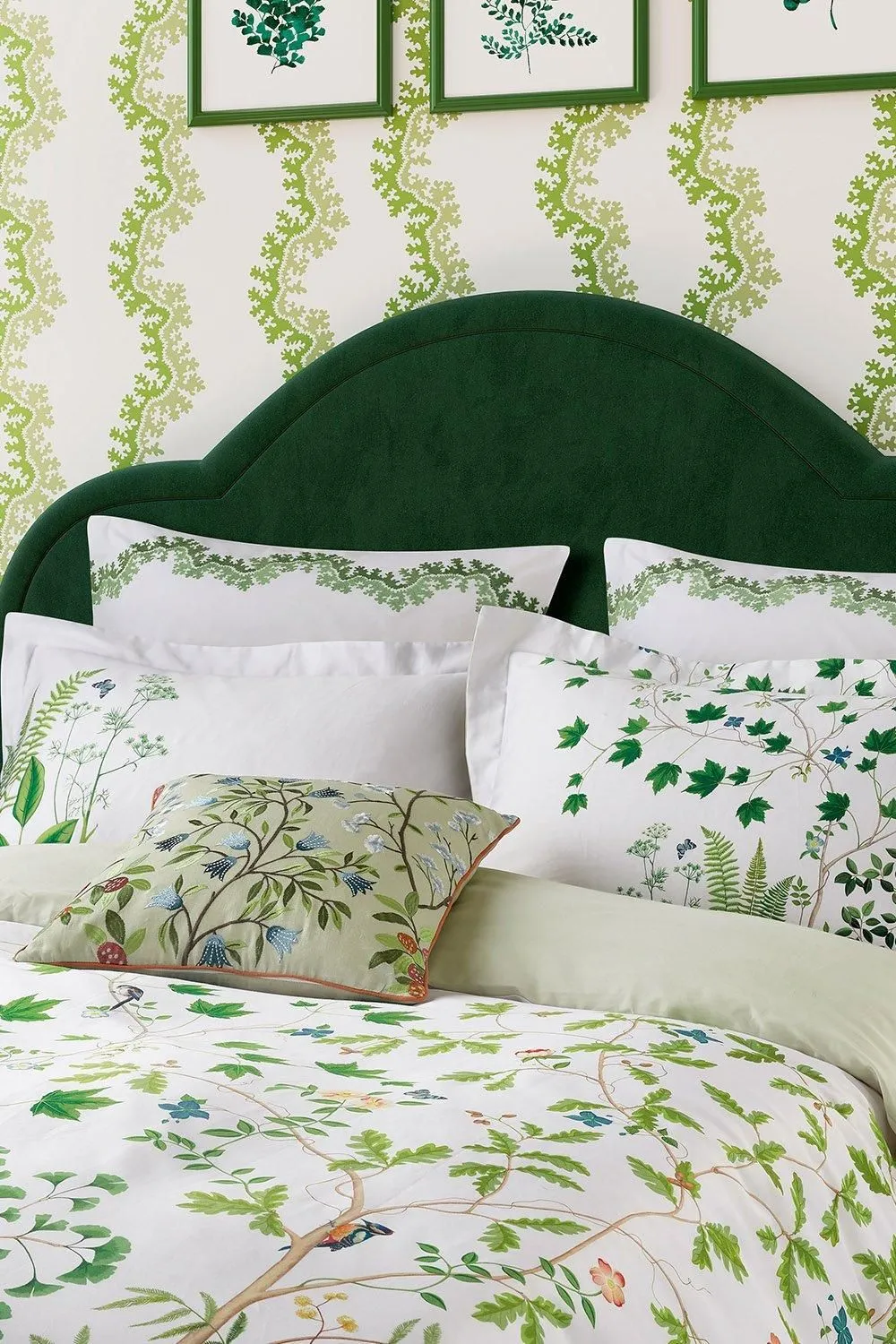 Sanderson 'Sycamore & Oak' Square Pillow Case Pair in White 2