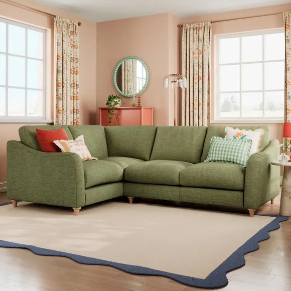 Hattie Slub Faux Linen Corner Sofa 1