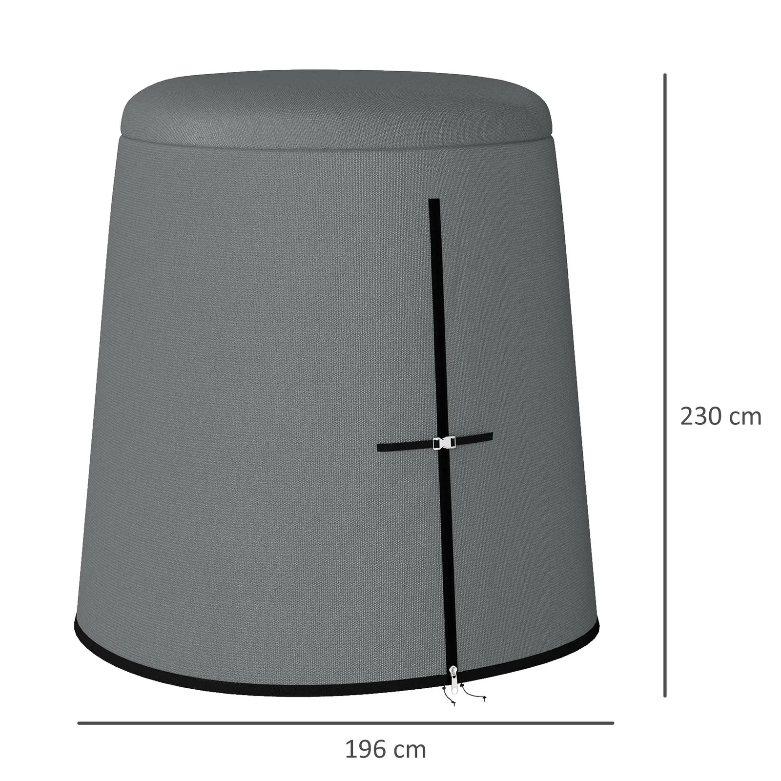 OUTSUNNY Hanging Egg Chair Cover Swing Chair Cover Waterproof, 196 x 230 cm in Grey 3