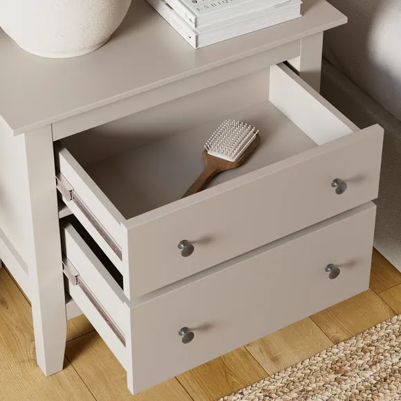 Lynton 2 Drawer Wide Bedside Table 3