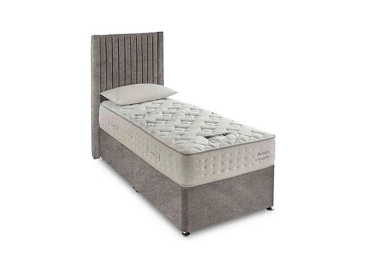 Revitalise Restore 1600 Divan Set - Single - Tweed Woven Pebble - Bedroom Furniture
