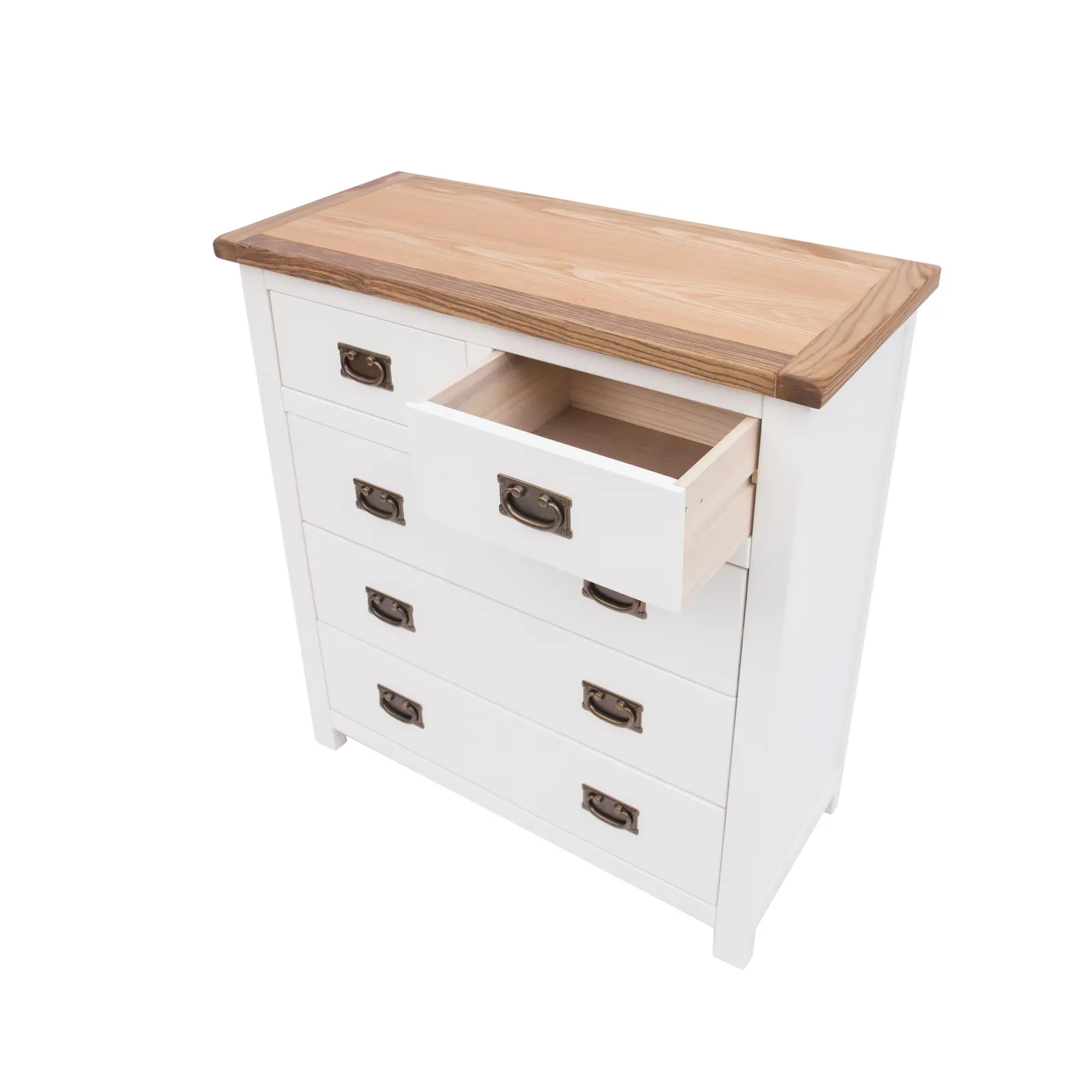 Cabinet Bits Lovere 5 Drawer Chest of Drawers Bras Drop Handle in Off-White 4