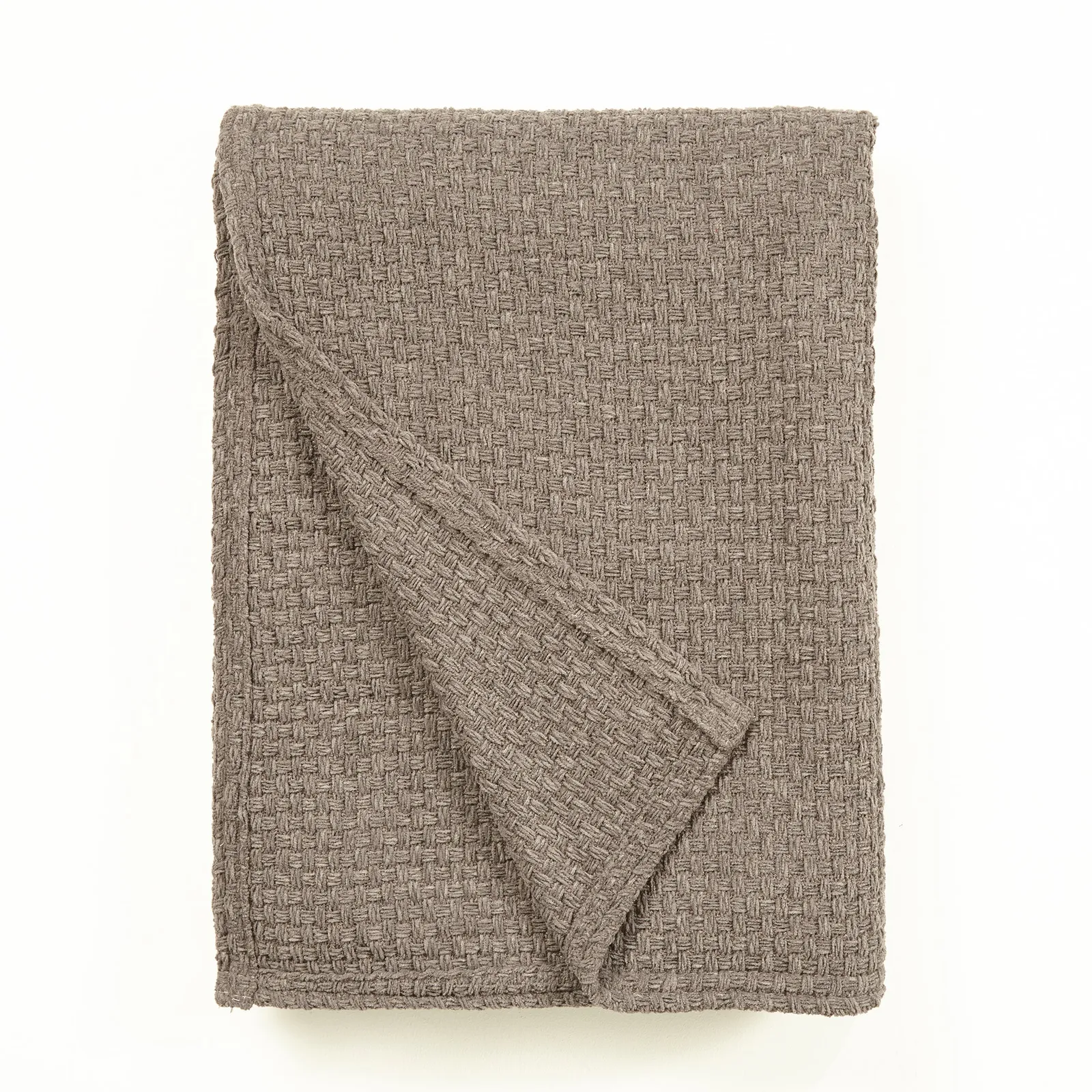 Chenille Basketweave 130cm x 180cm Throw Brown