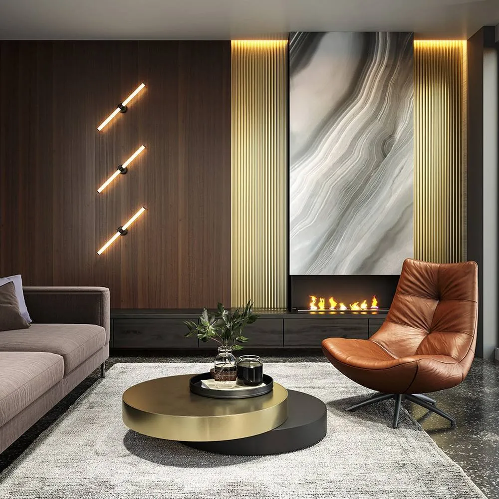 Netlighting Maytoni Axis Modern Up & Down Wall Lamp Black 3000K 2