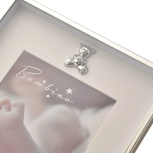 Bambino Thin Silver Plated Teddy Icon Border Frame 3