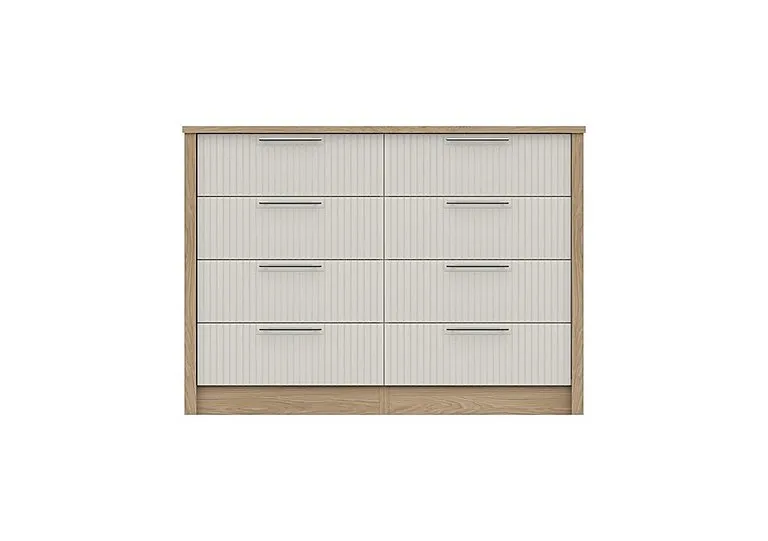 Chelsea 8 Drawer Wide Chest with Silver Handles