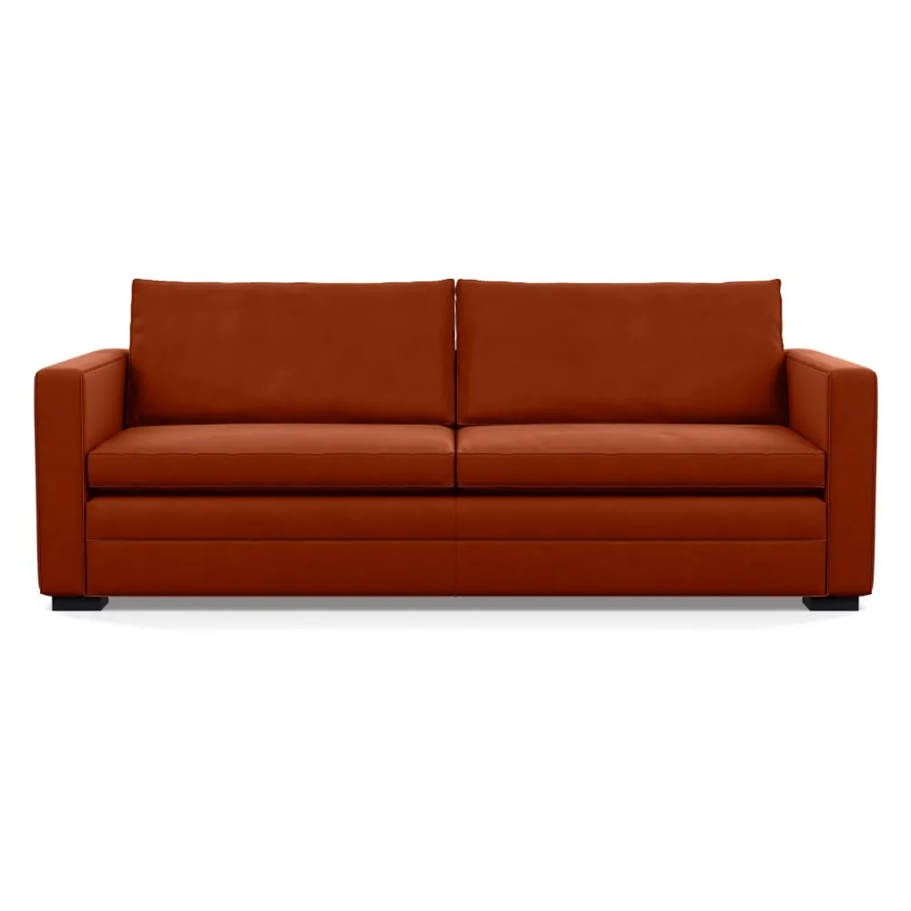 Heal's Palermo 4 Seater Sofa Nobilis Velvet Rust Black Feet