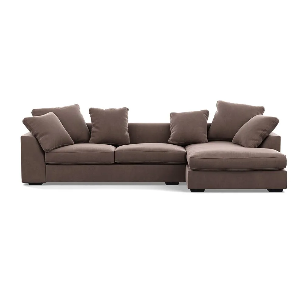 Heal's Cumulus RHF Corner Sofa Smart Velvet Mouse Black Feet 1