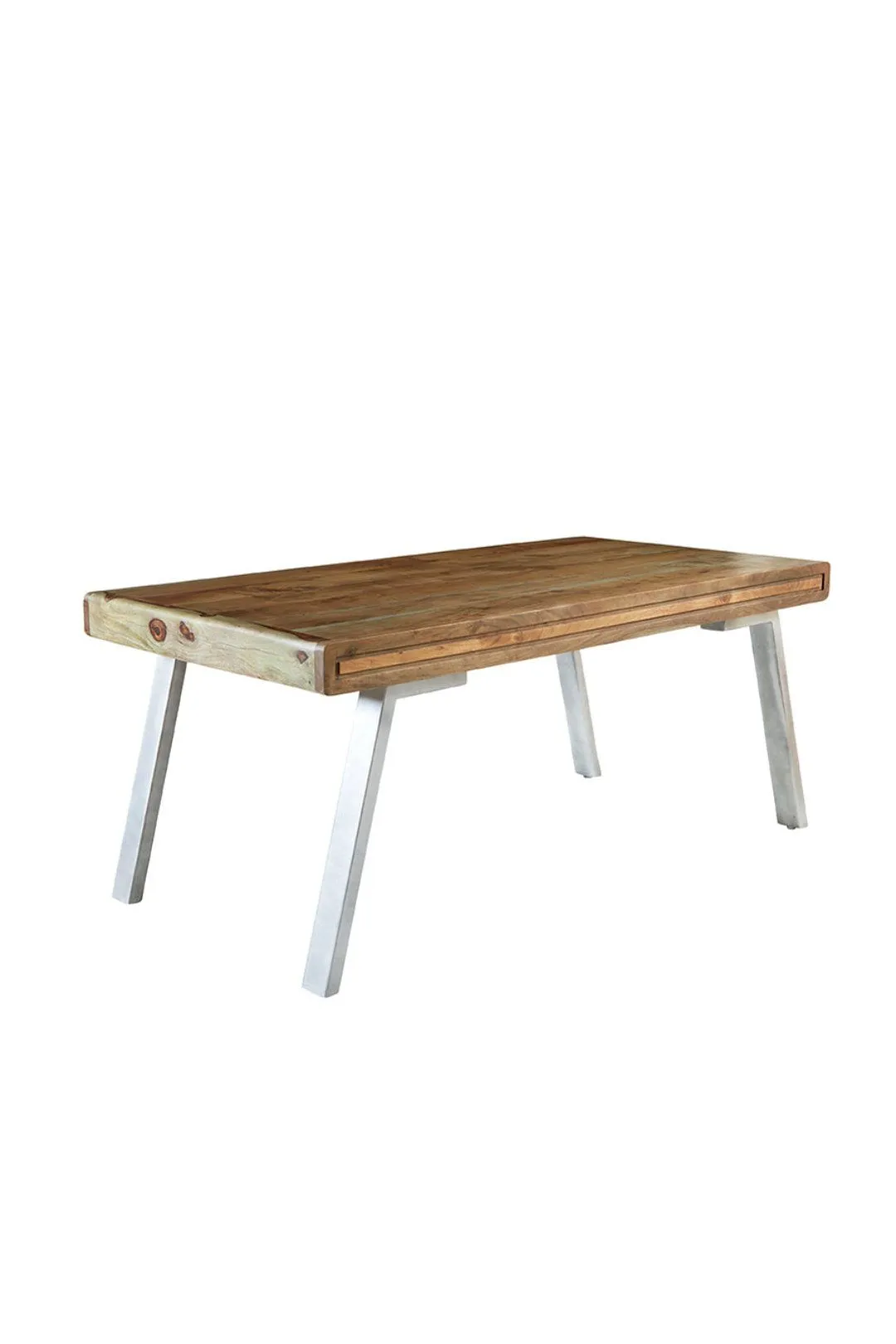 IH Design Daizha Wood & Metal Large Dining Table in Brown 2