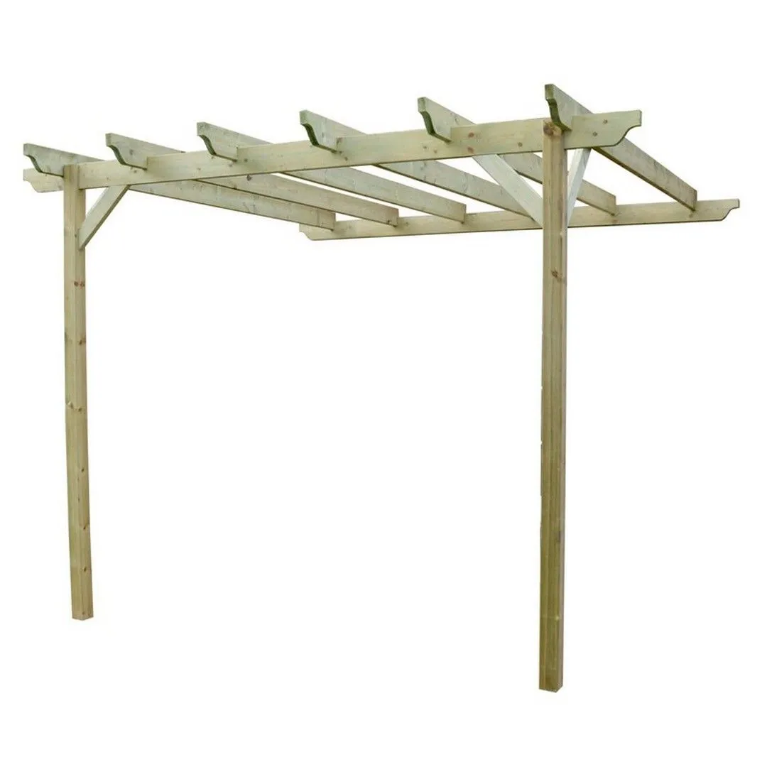 Rutland County Garden Furniture Ltd Wall Mounted Garden Pergola, Wood, L180 x W300 x H270 cm - Light Green
