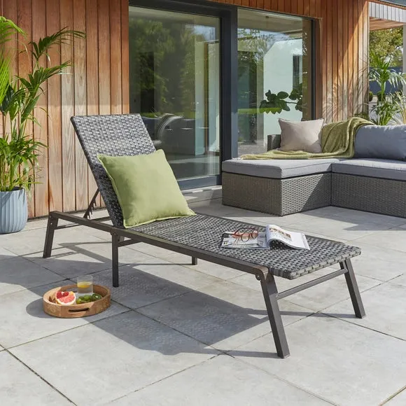 Malta Rattan Effect Sun Lounger