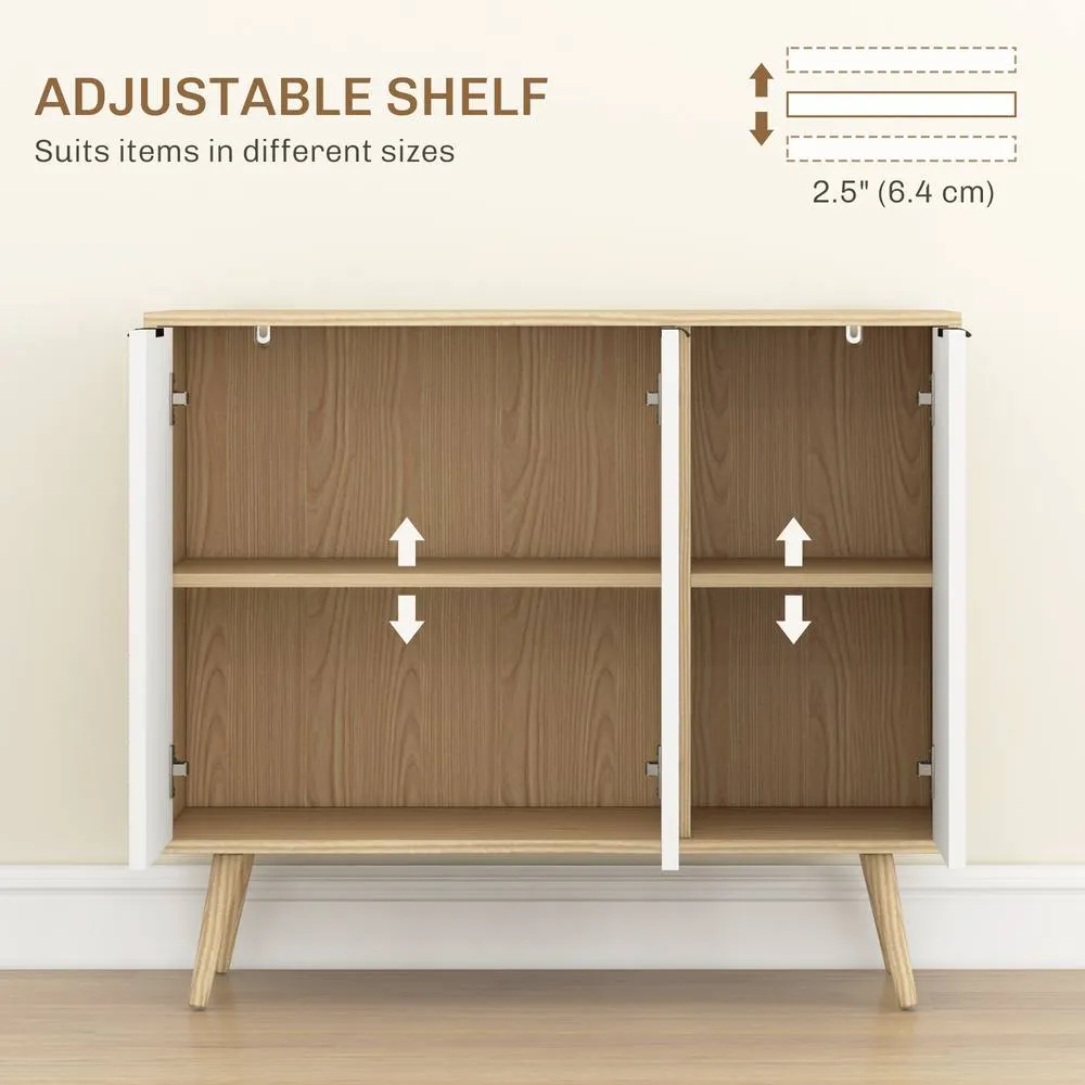 HOMCOM Modern Sideboard, Storage Cabinet, Accent Cupboard for Kitchen, White 6