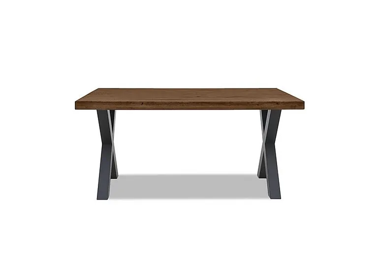 Terra Compact Straight Edge Dining Table with X Shaped Legs - 140-cm - Desert